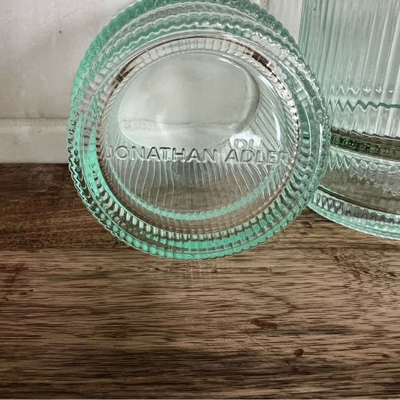 Jonathan Adler BIBA Ribbed Green Glasses Set of 2 - Picture 4 of 4